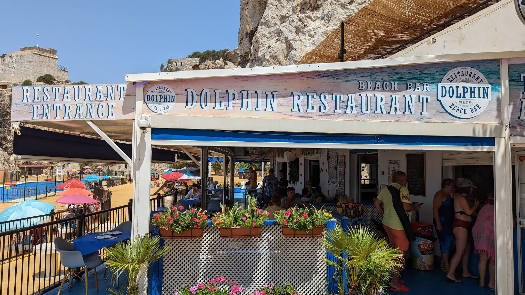 The Dolphin Restaurant exterior at Camp Bay